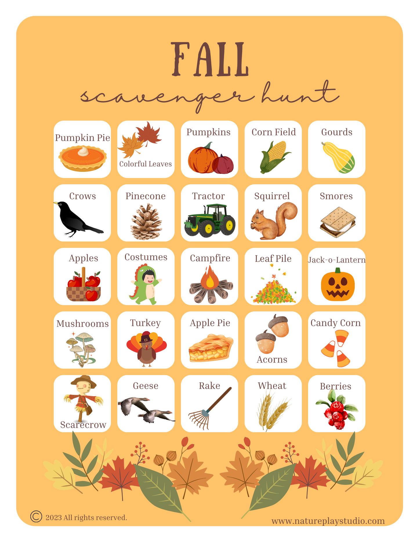 Fall Scavenger Hunt